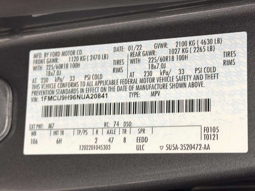 Used 2022 Ford Escape SEL w/ Technology Package AWD/4WD image 28