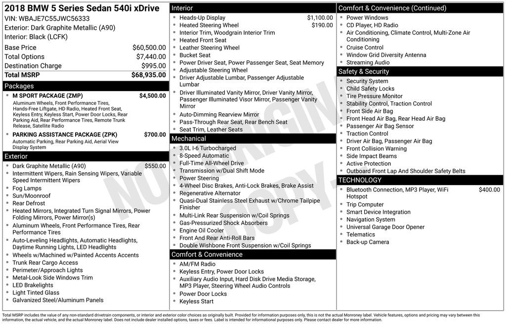 Used 2018 BMW 540i xDrive image 3