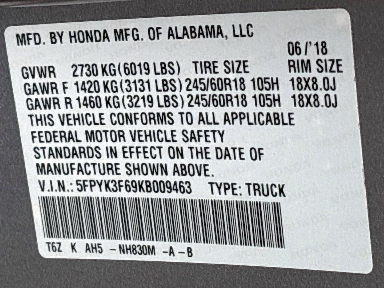 Used 2019 Honda Ridgeline RTL-T image 24