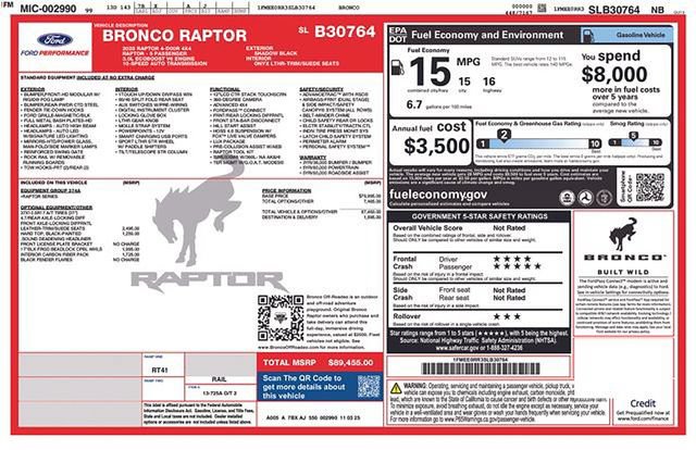 Used 2025 Ford Bronco Raptor w/ Interior Carbon Fiber Pack AWD/4WD image 12