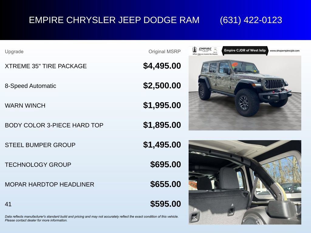 Used 2025 Jeep Wrangler Rubicon w/ XTREMEE 35" Tire Package image 6