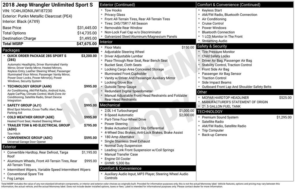 Used 2018 Jeep Wrangler Unlimited Sport S image 4