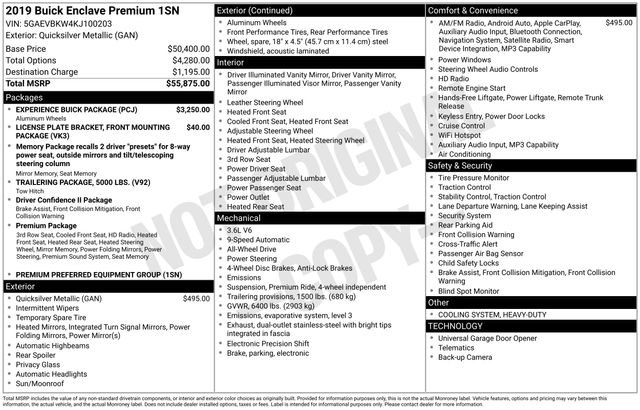 Used 2019 Buick Enclave Premium w/ Experience Buick Package image 36