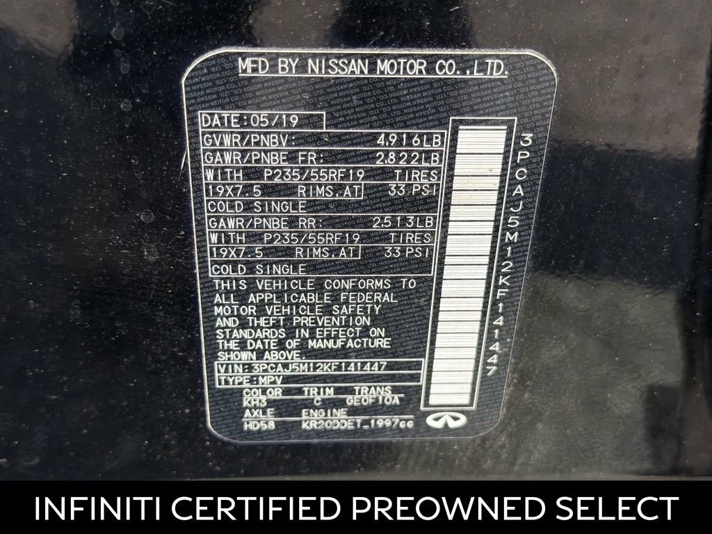 Certified 2019 INFINITI QX50 Luxe w/ Navigation Package image 27