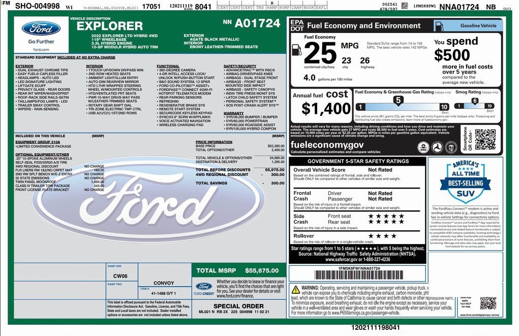 Used 2022 Ford Explorer Limited w/ Hybrid Equipment Group 310A image 2