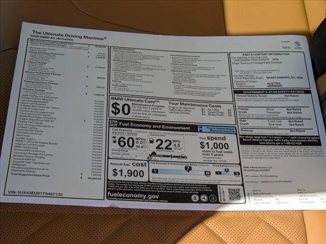 New 2026 BMW X5 xDrive50e w/ M Sport Package AWD/4WD image 19