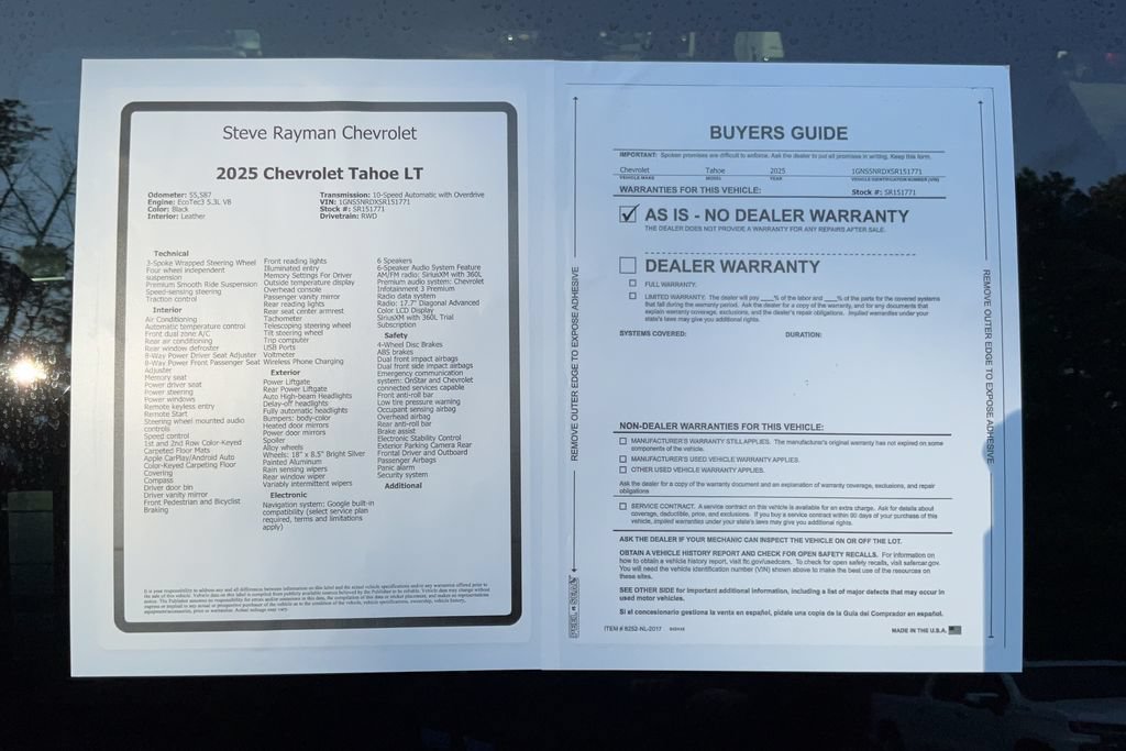 Certified 2025 Chevrolet Tahoe LT RWD image 28