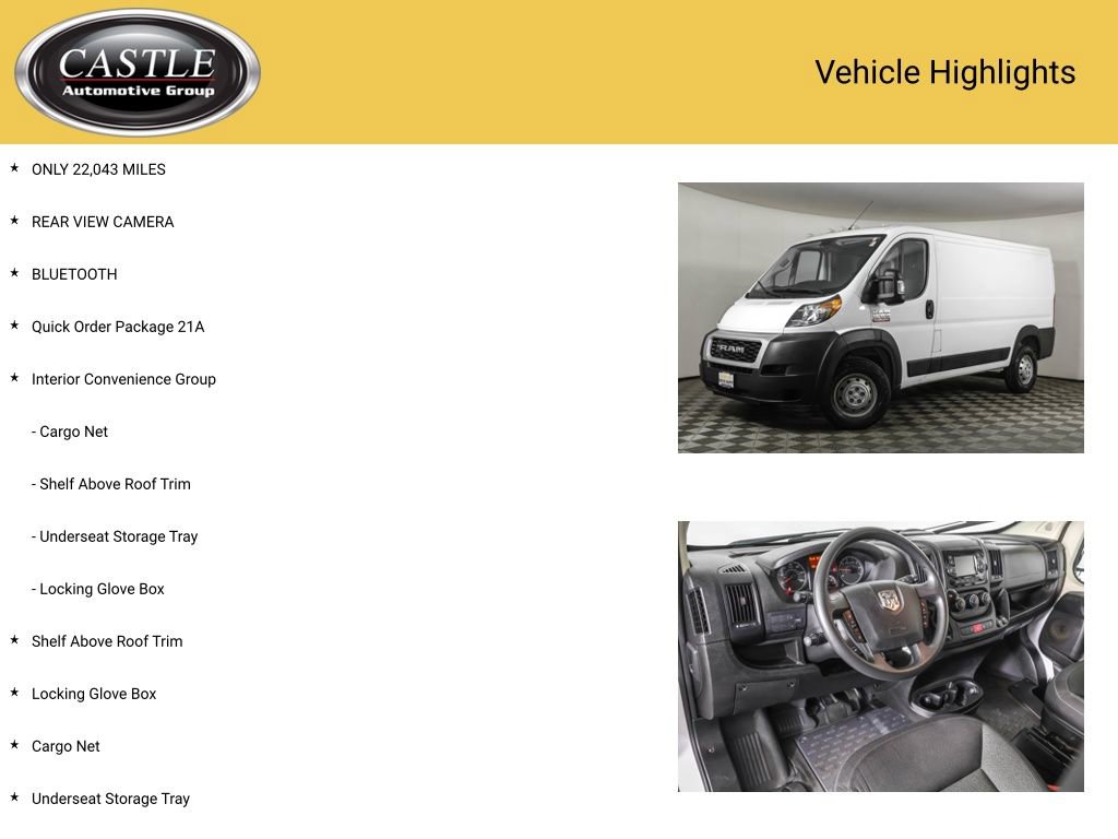 Used 2019 RAM ProMaster 1500 w/ Interior Convenience Group image 3