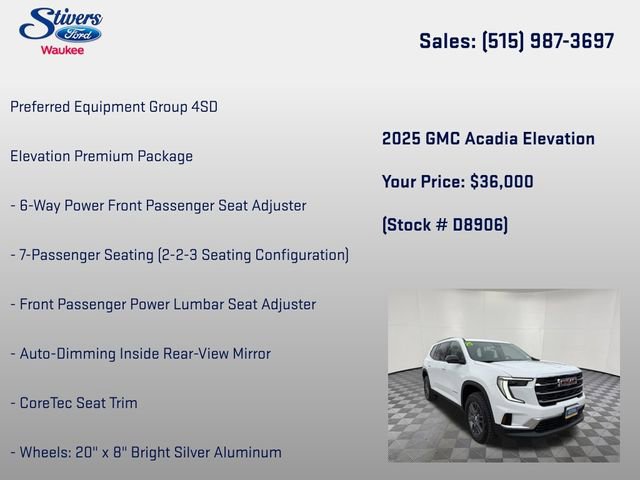 Used 2025 GMC Acadia Elevation image 7