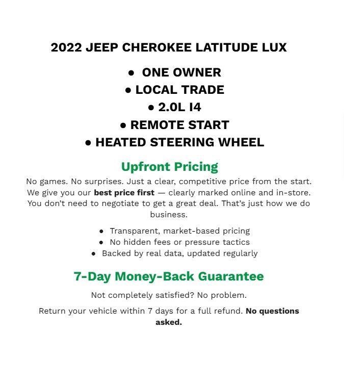 Used 2022 Jeep Cherokee Latitude Lux AWD/4WD image 2