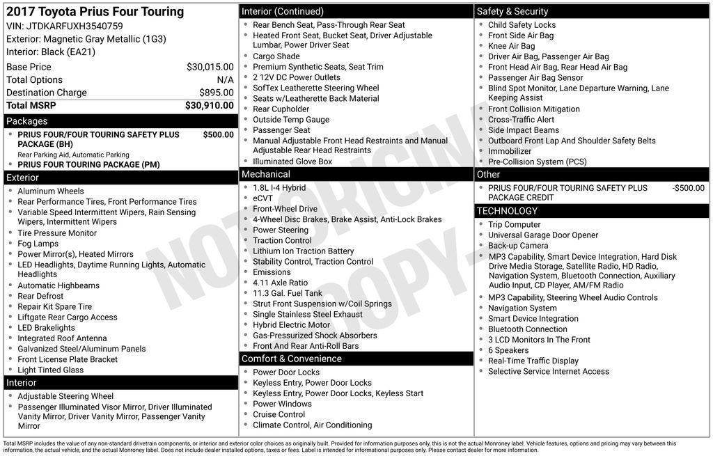 Used 2017 Toyota Prius Four Touring FWD image 37