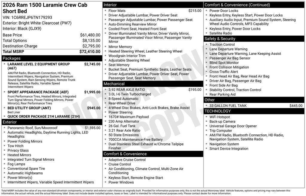 New 2026 RAM 1500 Laramie RWD image 7