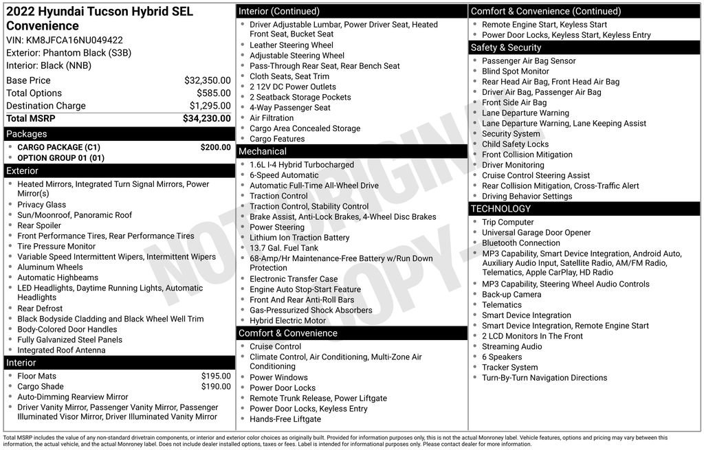 Used 2022 Hyundai Tucson SEL w/ Cargo Package AWD/4WD image 4