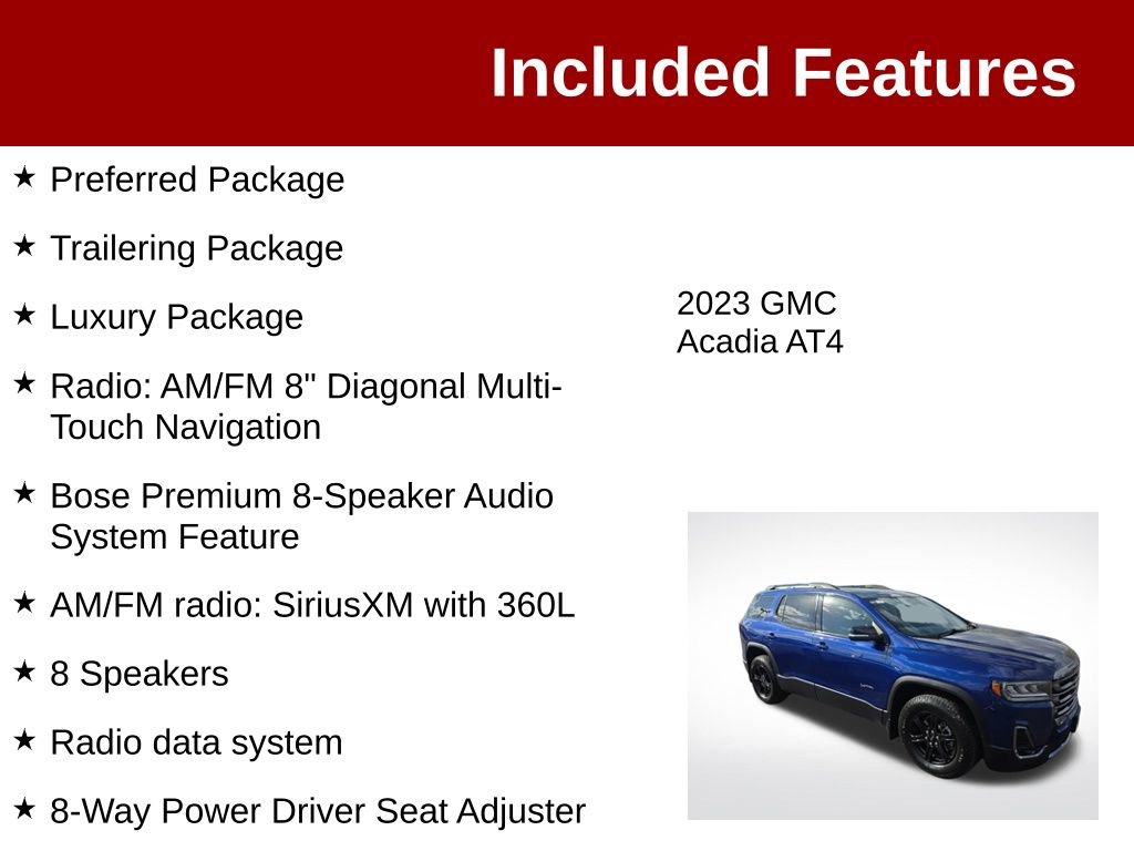 Used 2023 GMC Acadia AT4 w/ Technology Package AWD/4WD image 4