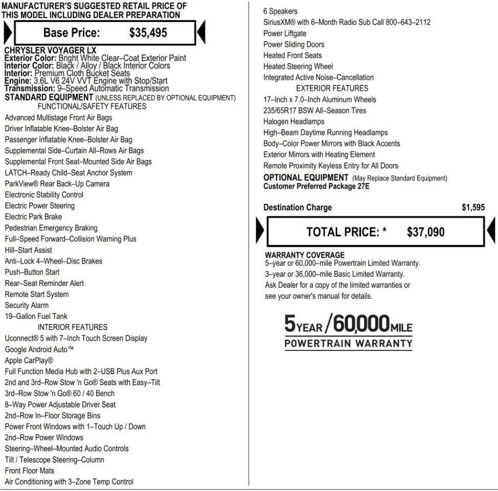 Used 2023 Chrysler Voyager LX FWD image 9
