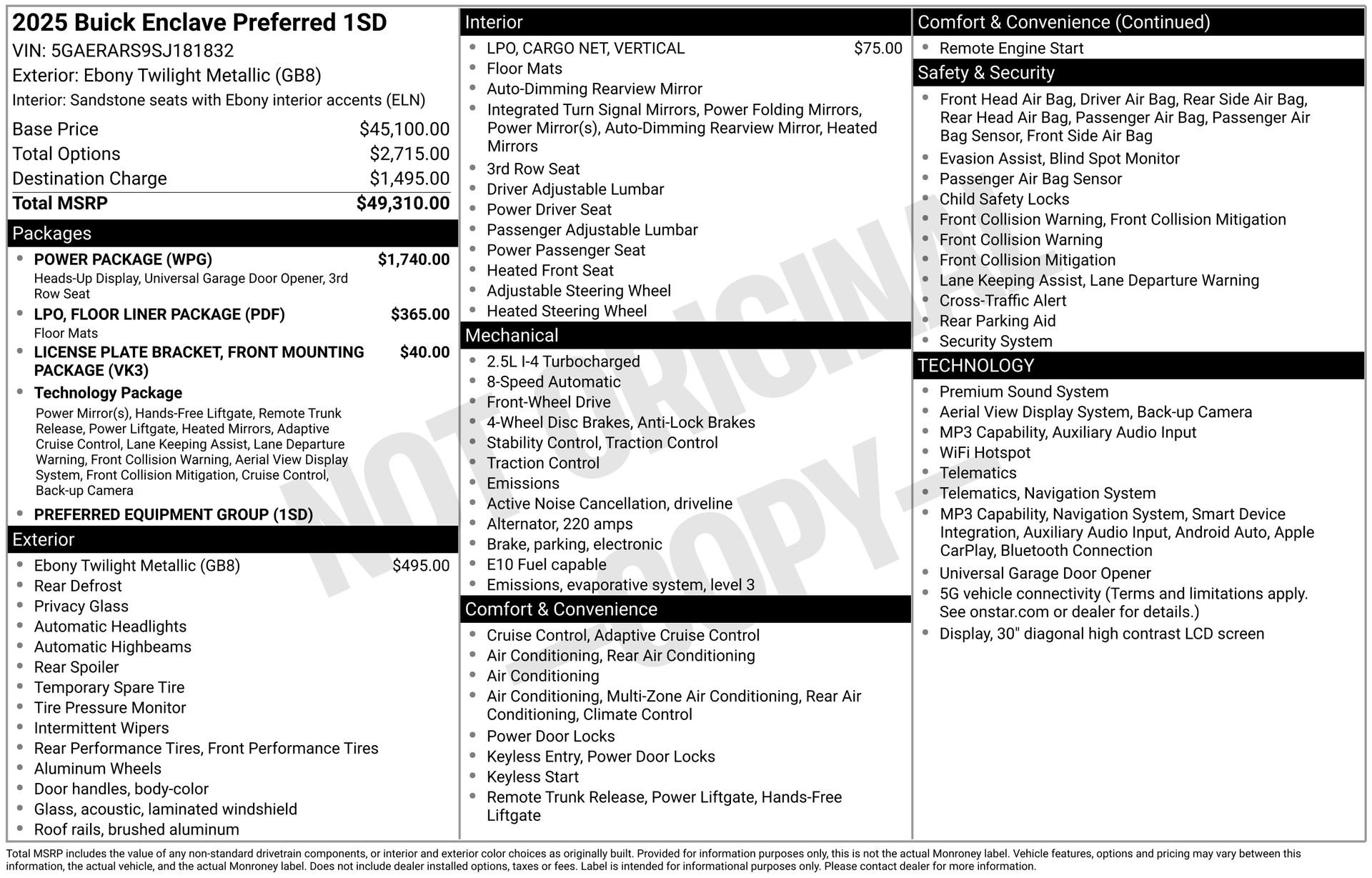 Used 2025 Buick Enclave Preferred w/ Power Package FWD image 30