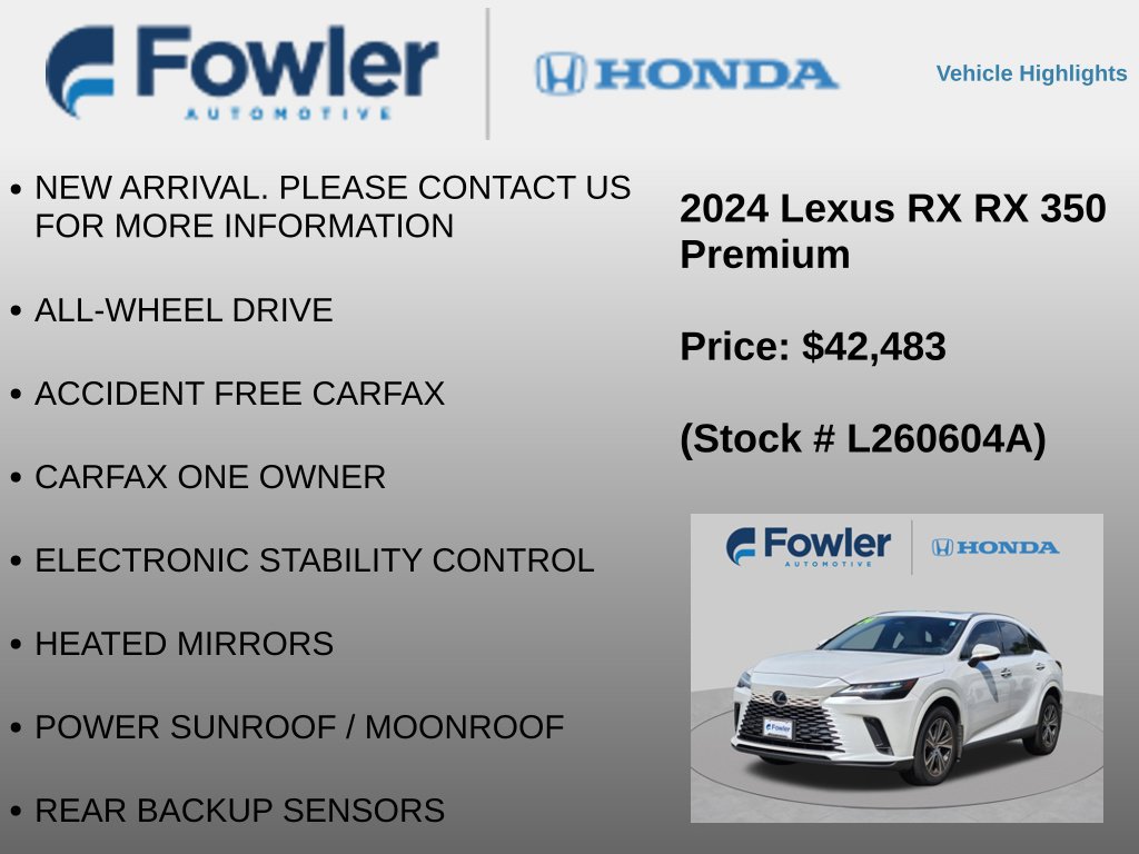 Used 2024 Lexus RX 350 Premium w/ Convenience Package AWD/4WD image 12