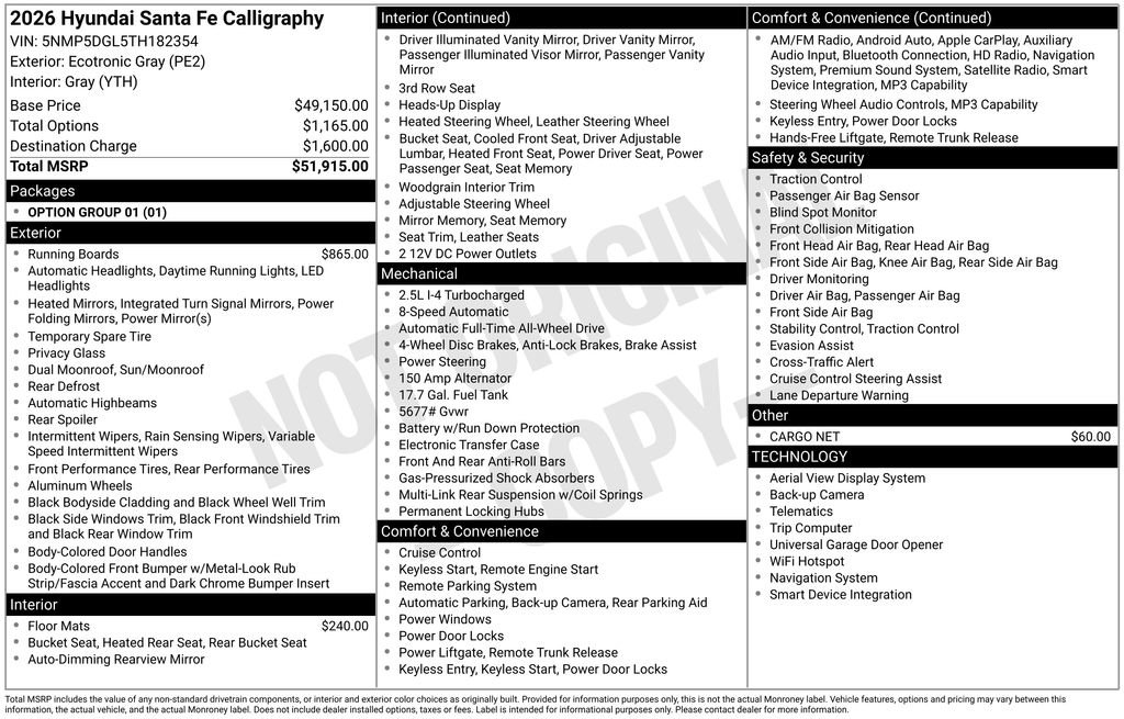 New 2026 Hyundai Santa Fe Calligraphy image 6
