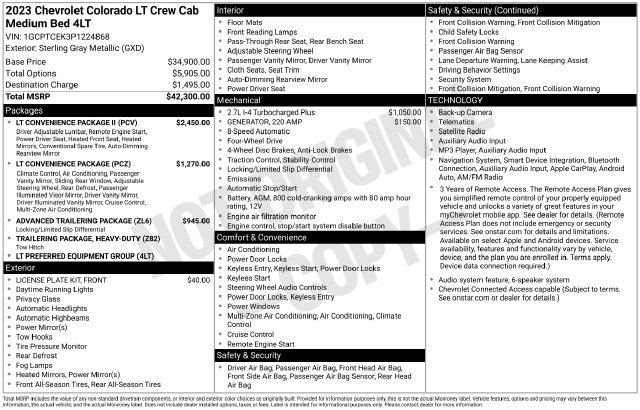 Used 2023 Chevrolet Colorado LT w/ LT Convenience Package II AWD/4WD image 3