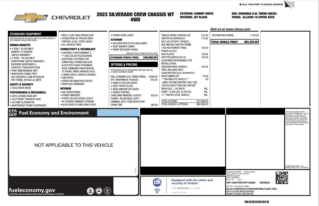 Used 2023 Chevrolet Silverado 3500 W/T w/ WT Convenience Package image 51