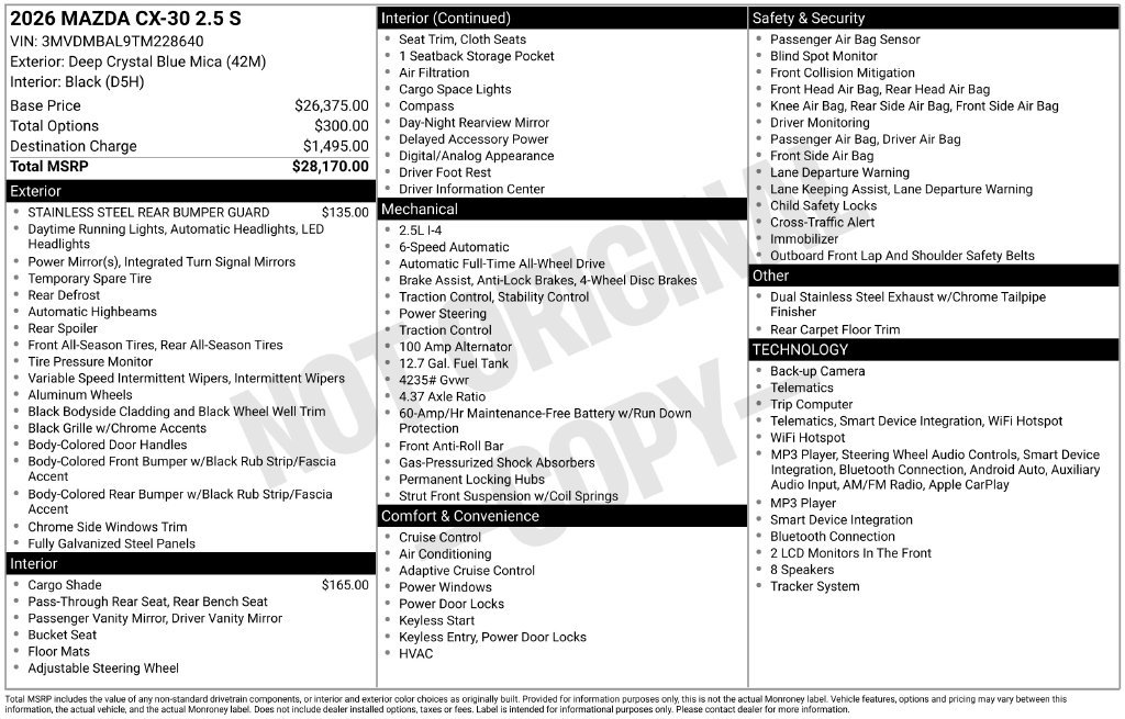 New 2026 MAZDA CX-30 AWD 2.5 S image 3