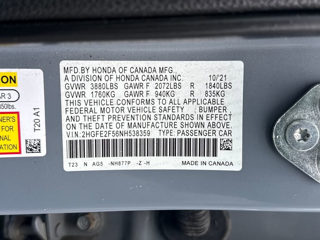 Used 2022 Honda Civic Sport image 25