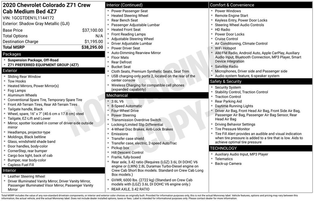 Used 2020 Chevrolet Colorado Z71 AWD/4WD image 12