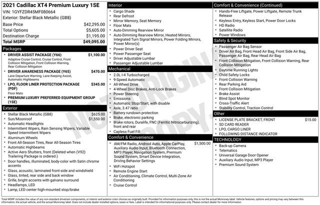 Certified 2021 Cadillac XT4 Premium Luxury w/ Driver Assist Package image 2