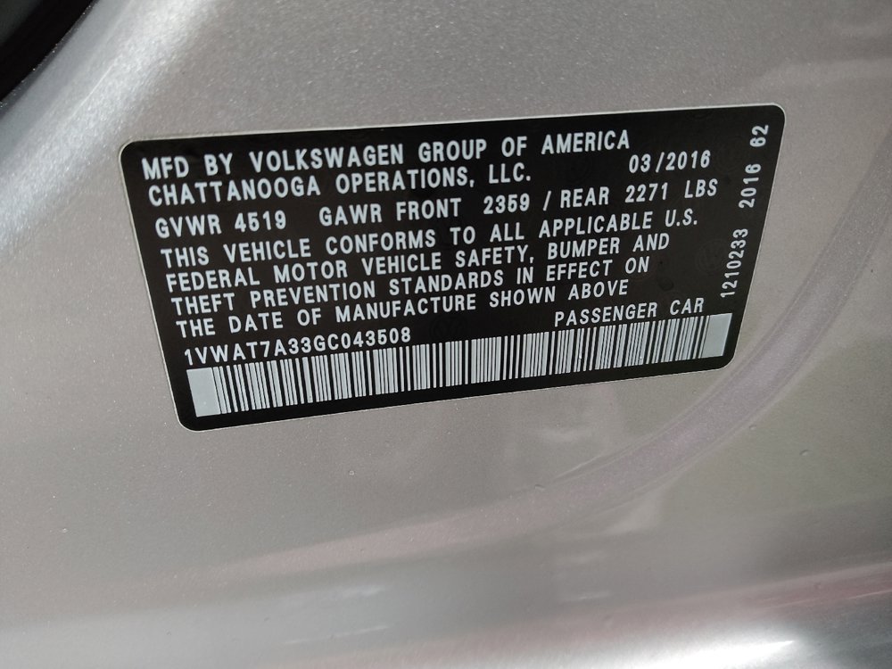 Used 2016 Volkswagen Passat 1.8T S image 33