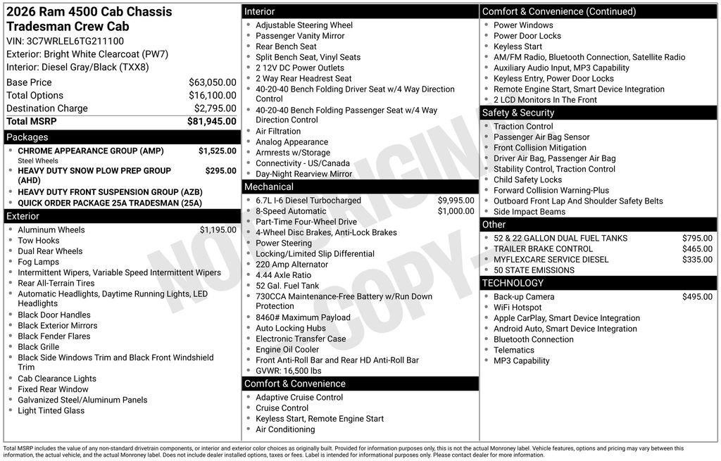 New 2026 RAM 4500 Tradesman w/ Chrome Appearance Group AWD/4WD image 30