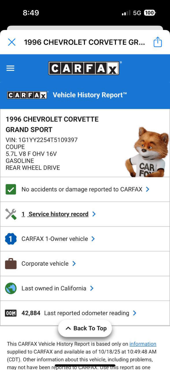 Used 1996 Chevrolet Corvette Coupe image 42