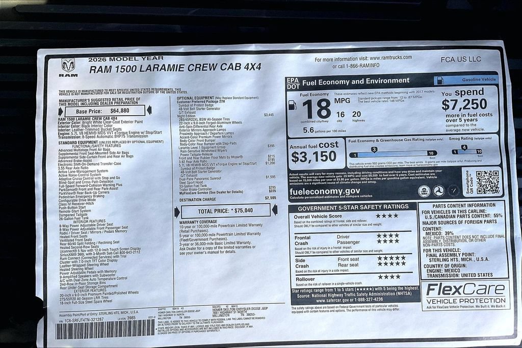 New 2026 RAM 1500 Laramie w/ Night Edition AWD/4WD image 14
