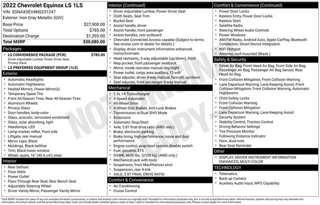 Used 2022 Chevrolet Equinox LS w/ LS Convenience Package AWD/4WD image 22