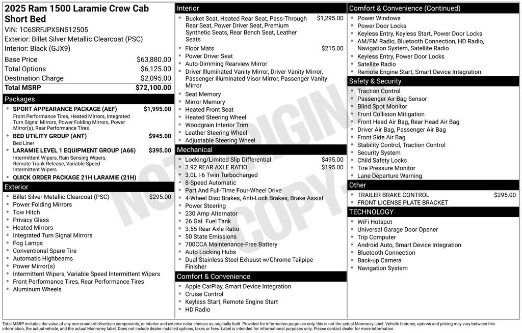 New 2025 RAM 1500 Laramie w/ Sport Appearance Package AWD/4WD image 6