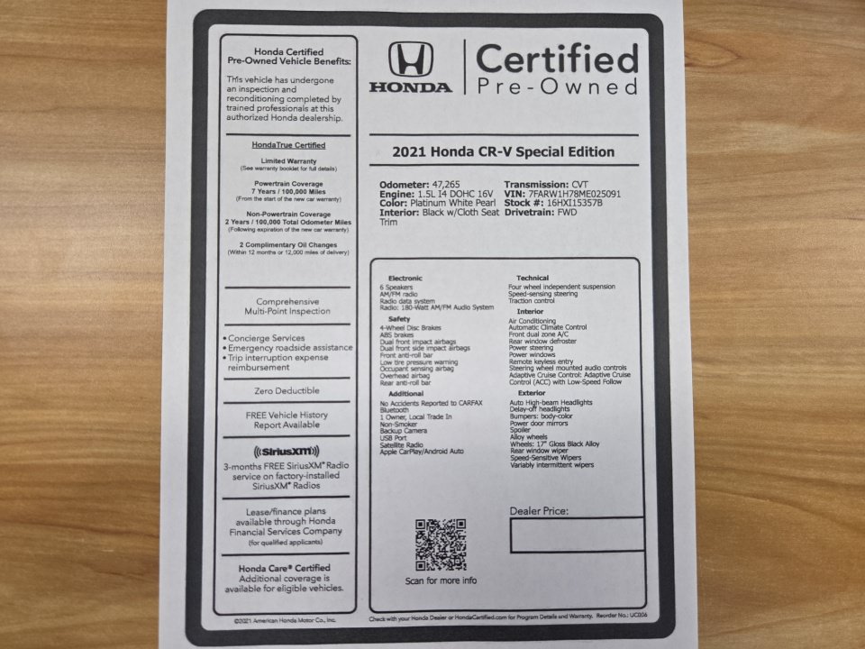 Certified 2021 Honda CR-V Special Edition image 33