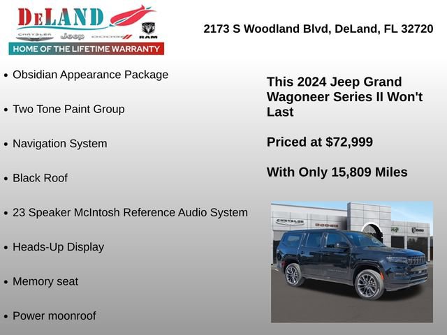 Used 2024 Jeep Grand Wagoneer Series II w/ Quick Order Packagew 28T image 18