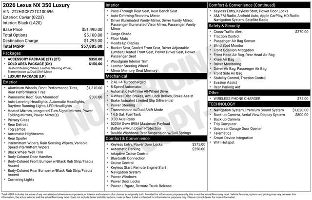 Used 2026 Lexus NX 350 AWD w/ Accessory Package (2T) image 41