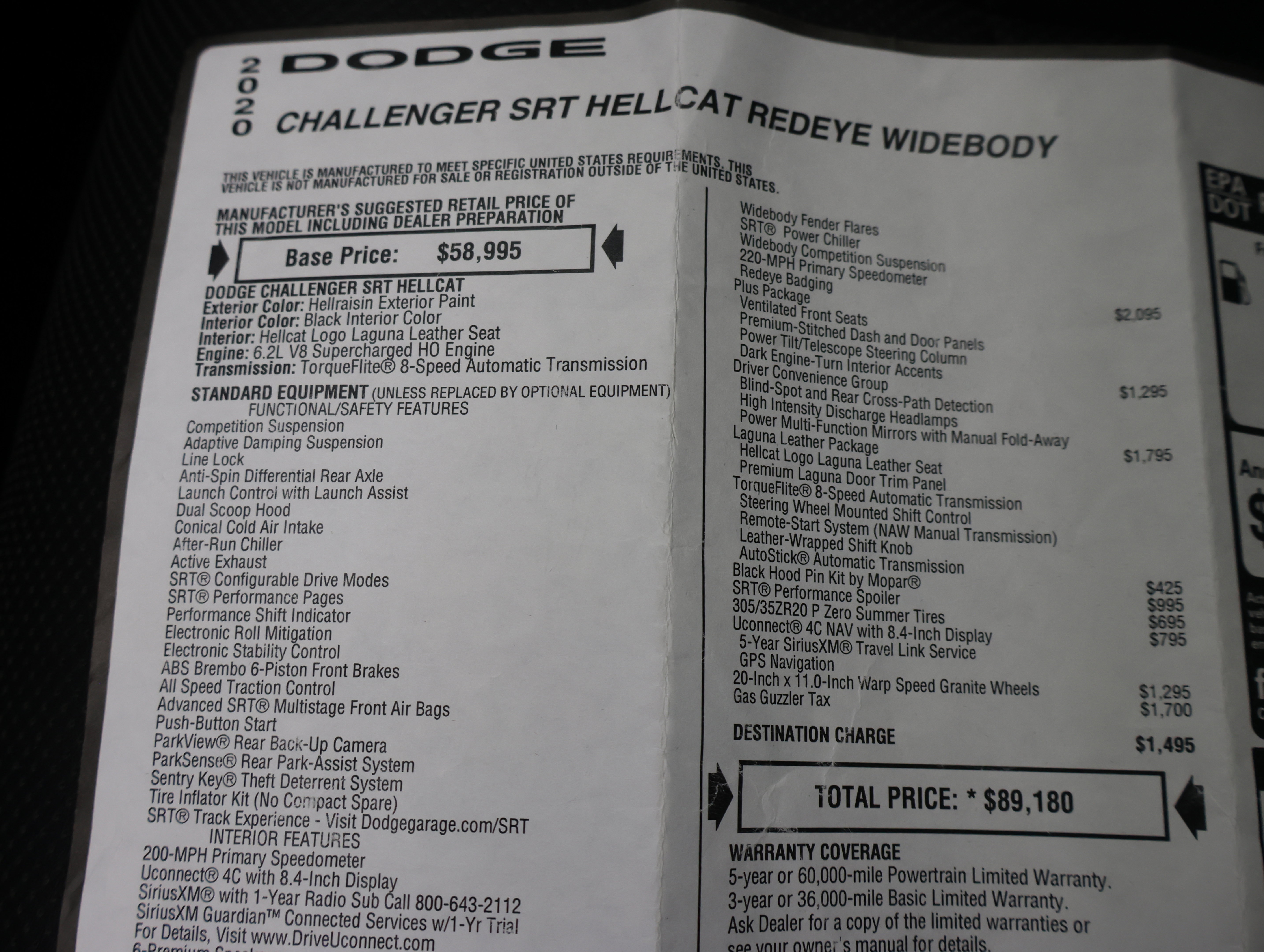 Used 2020 Dodge Challenger SRT Hellcat Redeye image 54