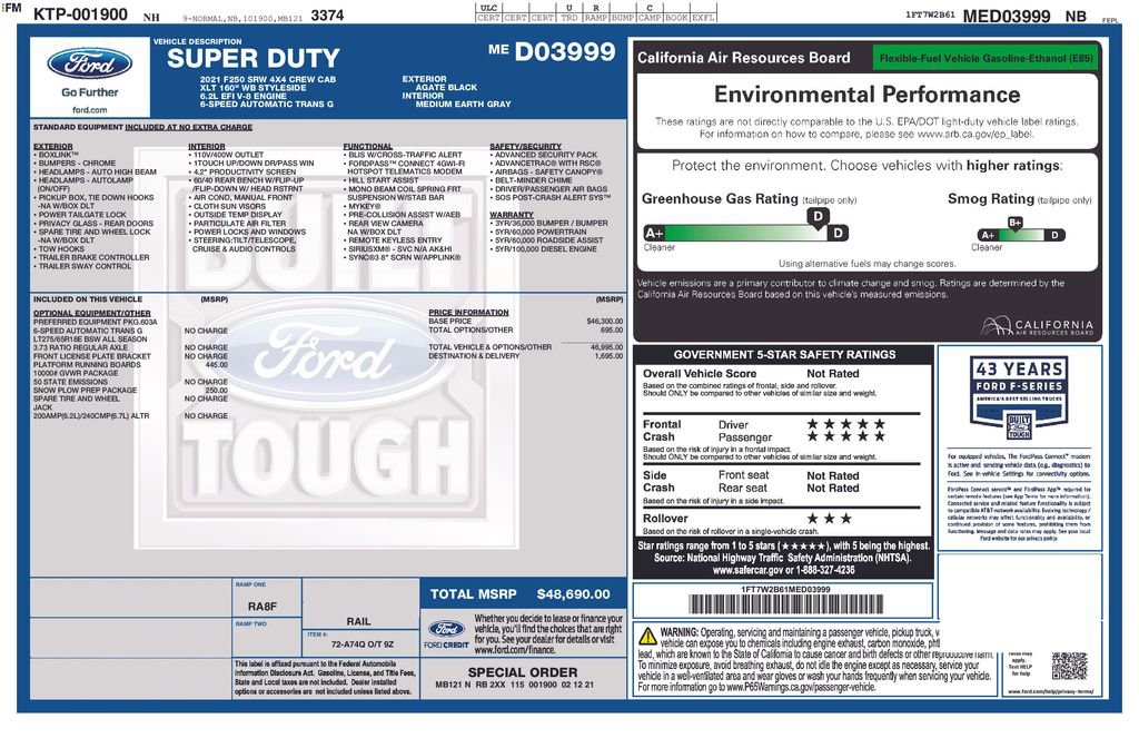 Used 2021 Ford F250 XLT w/ Snow Plow Prep Package AWD/4WD image 4