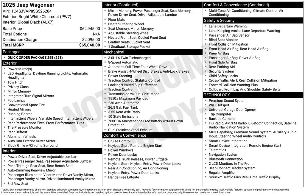 Used 2025 Jeep Wagoneer 4WD image 3