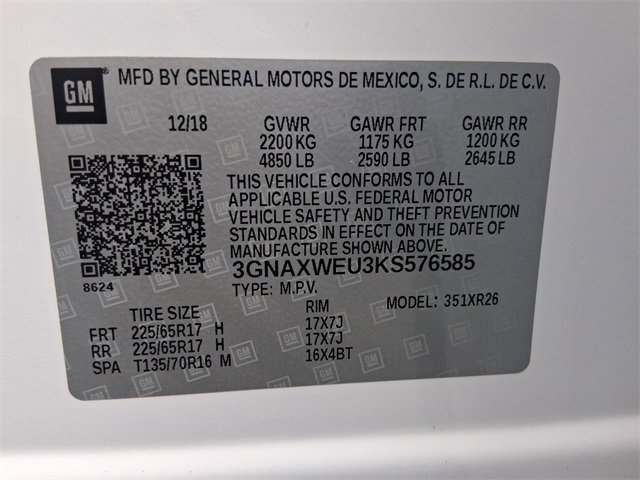 Used 2019 Chevrolet Equinox LT w/ Sun & Navigation Package image 18