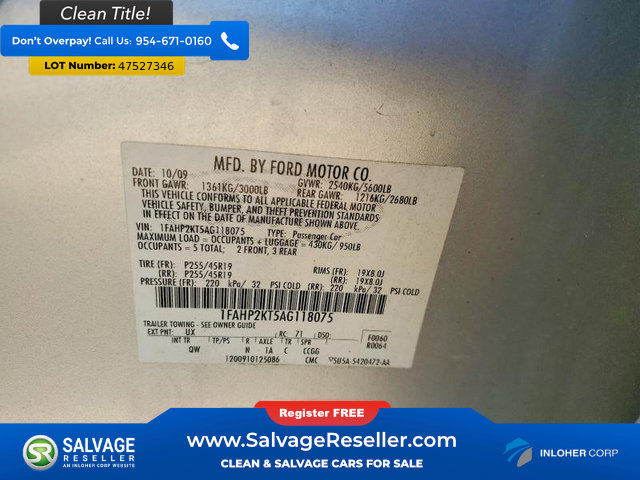 Used 2010 Ford Taurus SHO AWD/4WD image 16