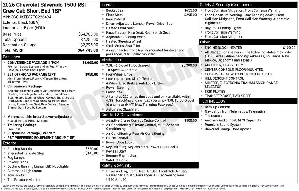 New 2026 Chevrolet Silverado 1500 RST w/ Convenience Package II AWD/4WD image 5