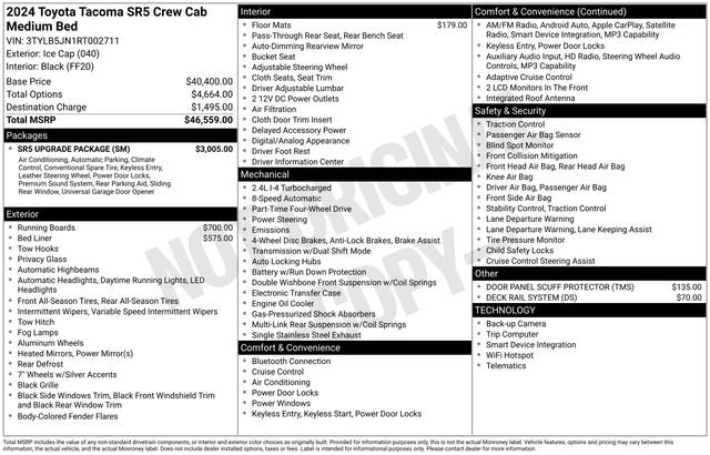 Certified 2024 Toyota Tacoma SR5 w/ SR5 Upgrade Package AWD/4WD image 35