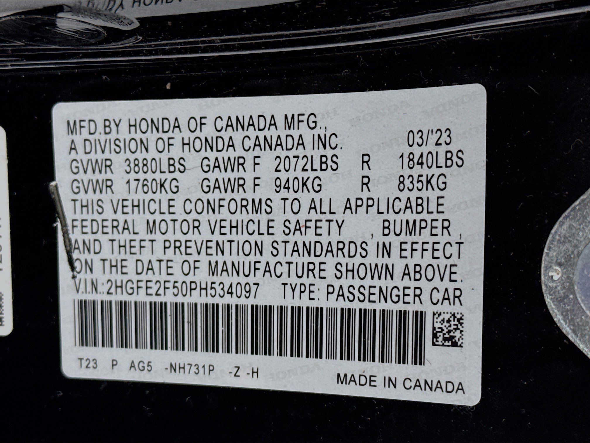 Certified 2023 Honda Civic Sport image 29