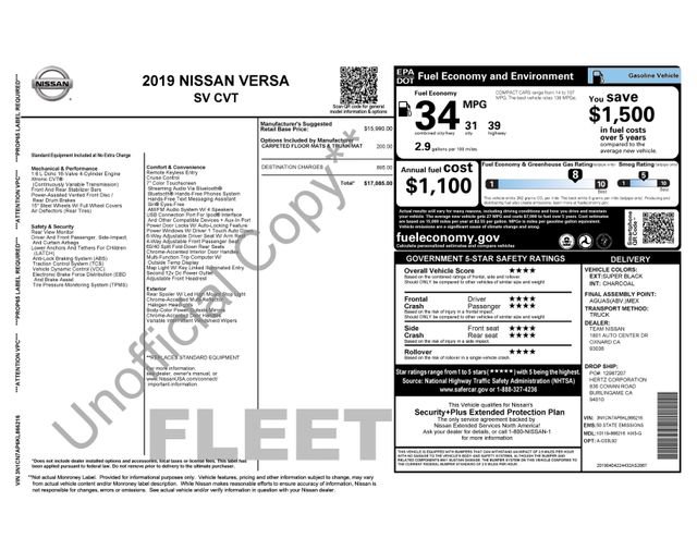 Used 2019 Nissan Versa SV FWD image 16