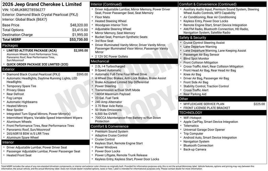 Used 2026 Jeep Grand Cherokee L Limited w/ Limited Altitude Package AWD/4WD image 64