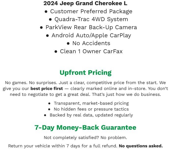 Used 2024 Jeep Grand Cherokee L Laredo AWD/4WD image 2