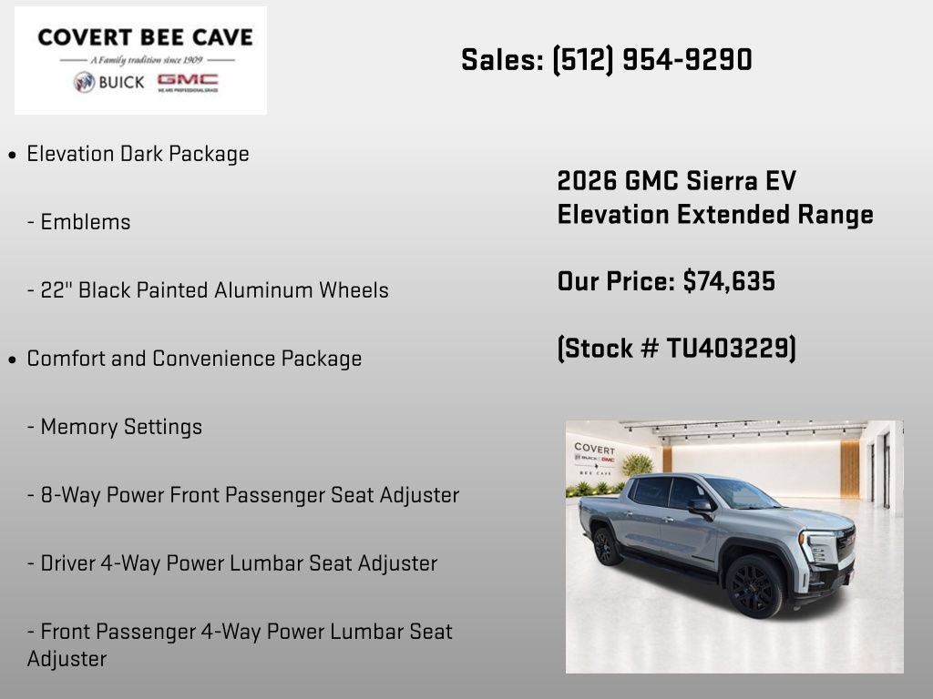 New 2026 GMC Sierra EV Elevation w/ Premium Package AWD/4WD image 26