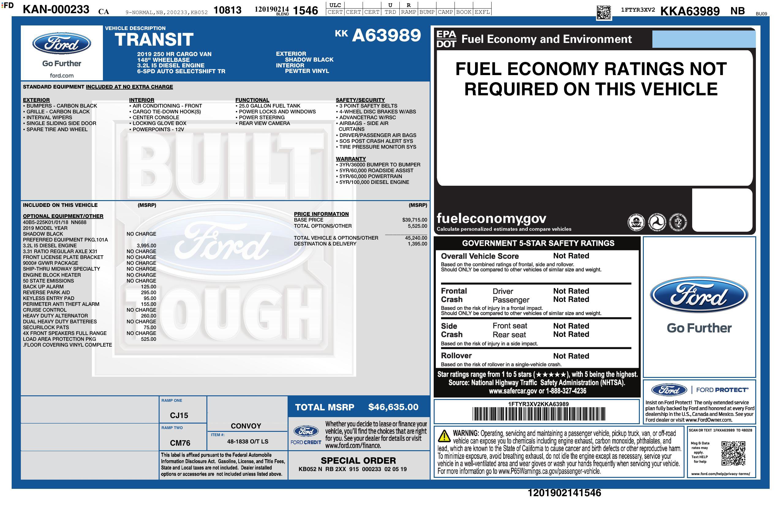 Used 2019 Ford Transit 250 148 High Roof Extended RWD image 5